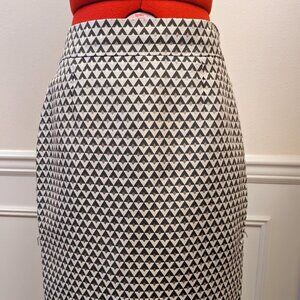 Gold and Cream Geometric Print Banana Republic Pencil Skirt
